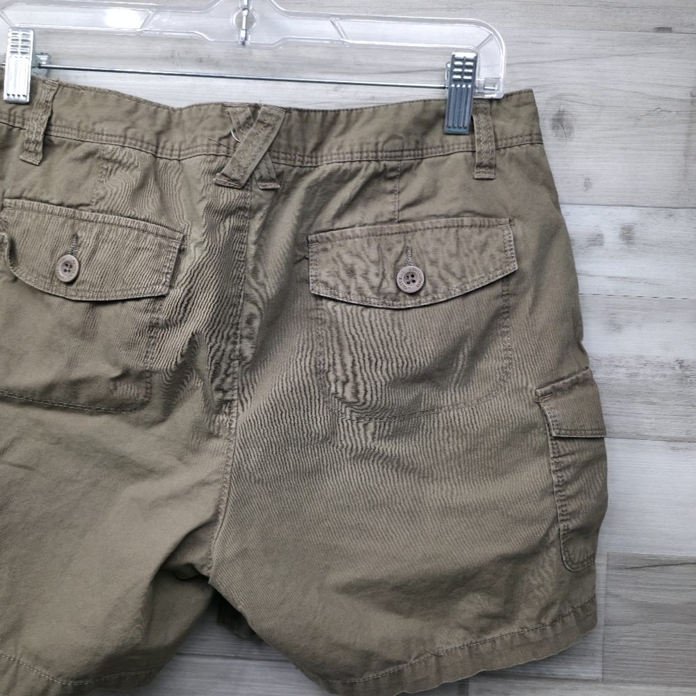 Natural Reflections Brown Khaki Cotton Cargo Shorts Womens Size 8 - Picture 9 of 11